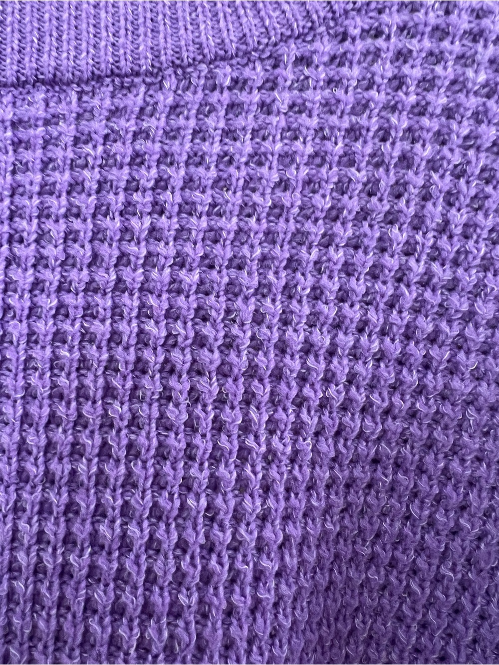 Purple Waffle Knit Crewneck Sweater - Women - Picture 4 of 6